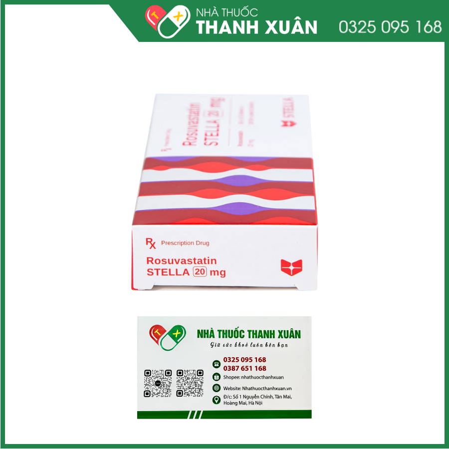 Rosuvastatin Stella 20 mg điều trị tăng cholesterol máu